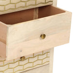ZNTS Drawer Cabinet Gold 45x30x105 cm Solid Mango Wood 286503