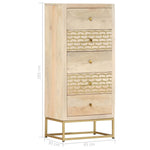 ZNTS Drawer Cabinet Gold 45x30x105 cm Solid Mango Wood 286503