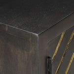 ZNTS Sideboard Black and Gold 120x30x75 cm Solid Mango Wood 286512