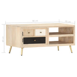 ZNTS Coffee Table 90x45x40 cm Solid Mango Wood 286523