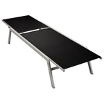 ZNTS Sun Lounger Steel and Textilene Black 48011