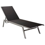 ZNTS Sun Lounger Steel and Textilene Black 48011