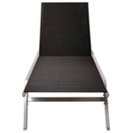 ZNTS Sun Lounger Steel and Textilene Black 48011