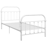ZNTS 284493 Bed Frame without Mattress White Metal 100x200 cm