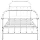 ZNTS 284493 Bed Frame without Mattress White Metal 100x200 cm