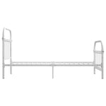 ZNTS 284493 Bed Frame without Mattress White Metal 100x200 cm