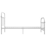 ZNTS 284493 Bed Frame without Mattress White Metal 100x200 cm