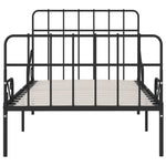ZNTS Bed Frame with Slatted Base Black Metal 100x200 cm 284609