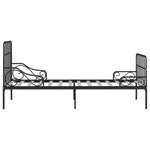 ZNTS Bed Frame with Slatted Base Black Metal 100x200 cm 284609