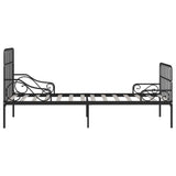 ZNTS Bed Frame with Slatted Base Black Metal 100x200 cm 284609