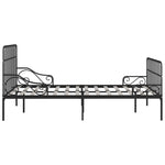 ZNTS Bed Frame with Slatted Base Black Metal 160x200 cm 284612