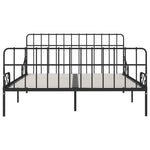 ZNTS Bed Frame with Slatted Base Black Metal 200x200 cm 284614