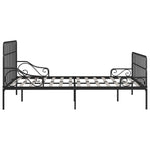 ZNTS Bed Frame with Slatted Base Black Metal 200x200 cm 284614