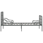 ZNTS Bed Frame with Slatted Base Grey Metal 100x200 cm 284616