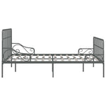 ZNTS Bed Frame with Slatted Base Grey Metal 180x200 cm 6FT Super King 284620