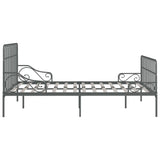 ZNTS Bed Frame with Slatted Base Grey Metal 180x200 cm 6FT Super King 284620