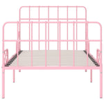 ZNTS Bed Frame with Slatted Base Pink Metal 100x200 cm 284623