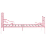 ZNTS Bed Frame with Slatted Base Pink Metal 100x200 cm 284623