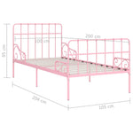 ZNTS Bed Frame with Slatted Base Pink Metal 100x200 cm 284623