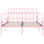 ZNTS Bed Frame with Slatted Base Pink Metal 160x200 cm 284626
