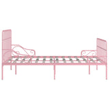 ZNTS Bed Frame with Slatted Base Pink Metal 160x200 cm 284626