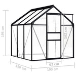ZNTS Greenhouse Anthracite Aluminium 3.61 m² 48209