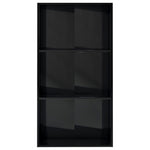 ZNTS 3-Tier Book Cabinet High Gloss Black 60x30x114 cm Engineered Wood 800979
