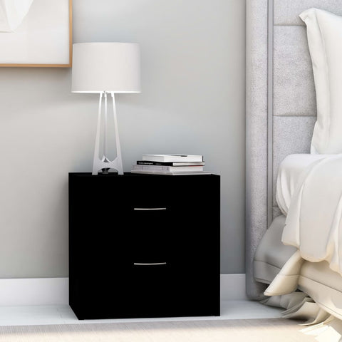 ZNTS Bedside Cabinets 2 pcs Black 40x30x40 cm Engineered Wood 801038