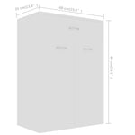 ZNTS Shoe Cabinet White 60x35x84 cm Engineered Wood 801071