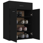 ZNTS Shoe Cabinet Black 60x35x84 cm Engineered Wood 801072