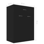 ZNTS Shoe Cabinet Black 60x35x84 cm Engineered Wood 801072