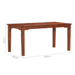 ZNTS Dining Table 160x80x76 cm Solid Acacia Wood 286254