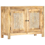 ZNTS Hand Carved Sideboard 90x35x68 cm Solid Mango Wood 286266