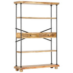 ZNTS 4-Tier Bookshelf 120x35x180 cm Solid Mango Wood and Steel 286268