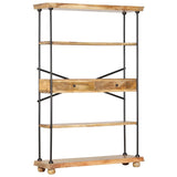 ZNTS 4-Tier Bookshelf 120x35x180 cm Solid Mango Wood and Steel 286268
