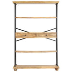 ZNTS 4-Tier Bookshelf 120x35x180 cm Solid Mango Wood and Steel 286268