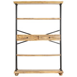 ZNTS 4-Tier Bookshelf 120x35x180 cm Solid Mango Wood and Steel 286268