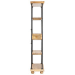 ZNTS 4-Tier Bookshelf 120x35x180 cm Solid Mango Wood and Steel 286268