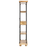 ZNTS 4-Tier Bookshelf 120x35x180 cm Solid Mango Wood and Steel 286268