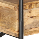 ZNTS 4-Tier Bookshelf 120x35x180 cm Solid Mango Wood and Steel 286268