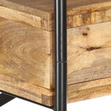 ZNTS 4-Tier Bookshelf 120x35x180 cm Solid Mango Wood and Steel 286268