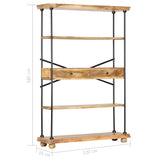 ZNTS 4-Tier Bookshelf 120x35x180 cm Solid Mango Wood and Steel 286268