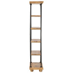 ZNTS 5-Tier Bookshelf 80x35x180 cm Solid Mango Wood and Steel 286269