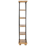 ZNTS 5-Tier Bookshelf 80x35x180 cm Solid Mango Wood and Steel 286269
