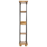 ZNTS 5-Tier Bookshelf 80x35x180 cm Solid Mango Wood and Steel 286270