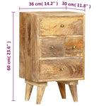 ZNTS Bedside Cabinet 36x30x60 cm Solid Mango Wood 286123
