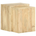 ZNTS Nesting Tables 2 pcs Solid Mango Wood 286142