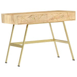 ZNTS Writing Desk with Drawers 100x55x75 cm Solid Mango Wood 286150