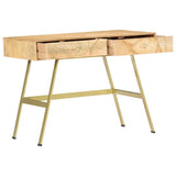 ZNTS Writing Desk with Drawers 100x55x75 cm Solid Mango Wood 286150