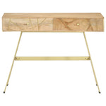 ZNTS Writing Desk with Drawers 100x55x75 cm Solid Mango Wood 286150
